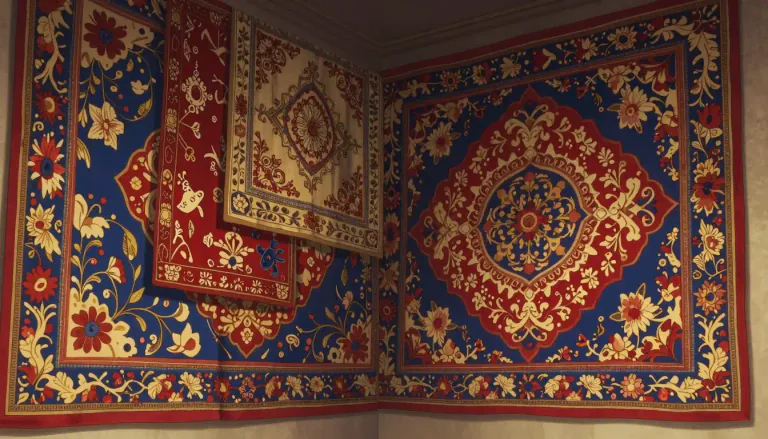Visual representation of "tapestried" - Covered or decorated with tapestry or something similar to tapestry.