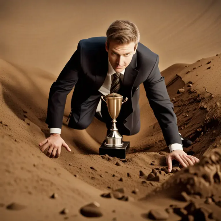 Visual representation of "eat dirt" - To compete without concern for cleanliness or ethics, doing whatever it takes to succeed