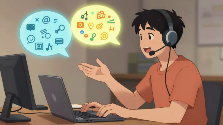 Visual representation of "translator" - A person who changes words from one language into another language