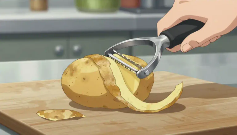 Visual representation of "peeler" - A tool or machine that takes the skin off of fruit or vegetables.