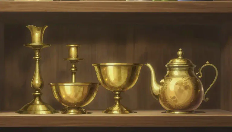 Visual representation of "brassware" - Brassware refers to items made primarily of brass, often used for functional or decorative purposes.