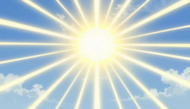 Visual representation of "radiate" - To send out heat, light, or energy from a central point