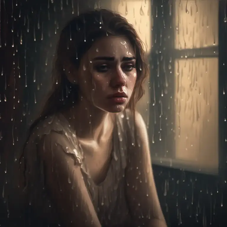 Visual representation of "in shreds" - Very upset or sad