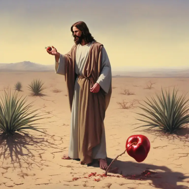 Visual representation of "tempt" - In a religious context, to test, especially by offering what is prohibited
