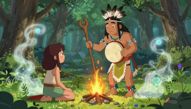Visual representation of "shamanic" - Related to spiritual, healing, and mystical practices based on indigenous and tribal societies.