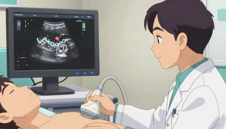 Visual representation of "ultrasonography" - Ultrasonography is a medical procedure that uses sound waves to create images of organs and structures inside the body.
