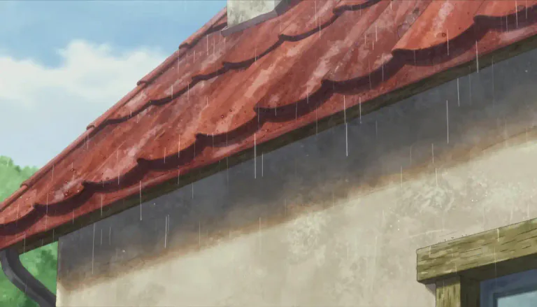 Visual representation of "eave" - The lower edges of a roof which extend beyond the walls of a building.