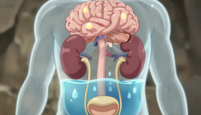 Visual representation of "vasopressin" - Vasopressin is a hormone that helps control the body's water balance by managing how much water the kidneys retain.