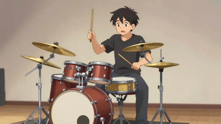 Visual representation of "drummer" - A person who plays drums, especially in a music band
