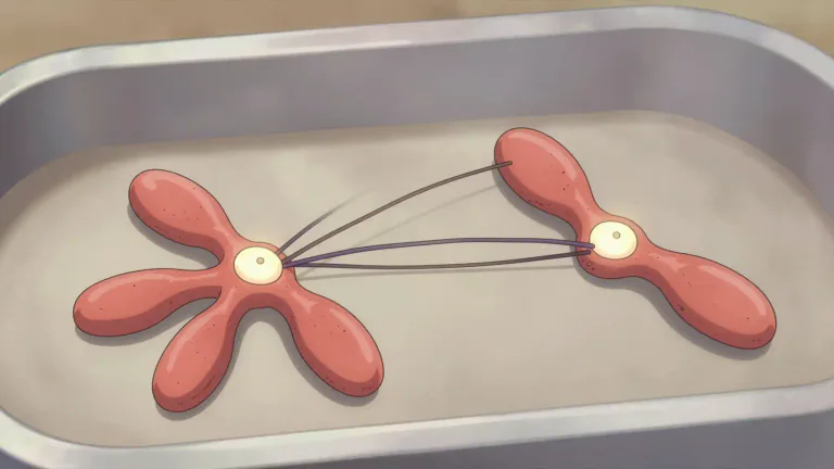 Visual representation of "kinetochore" - A kinetochore is a structure on chromatids where the spindle fibers attach during cell division, allowing the separation of chromosomes.