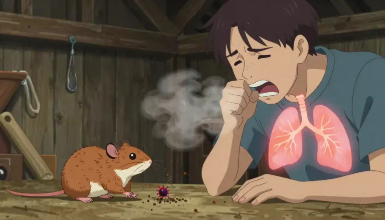 Visual representation of "hantavirus" - Hantavirus is a virus that is spread by rodents and can lead to serious health issues, including lung infections in humans.