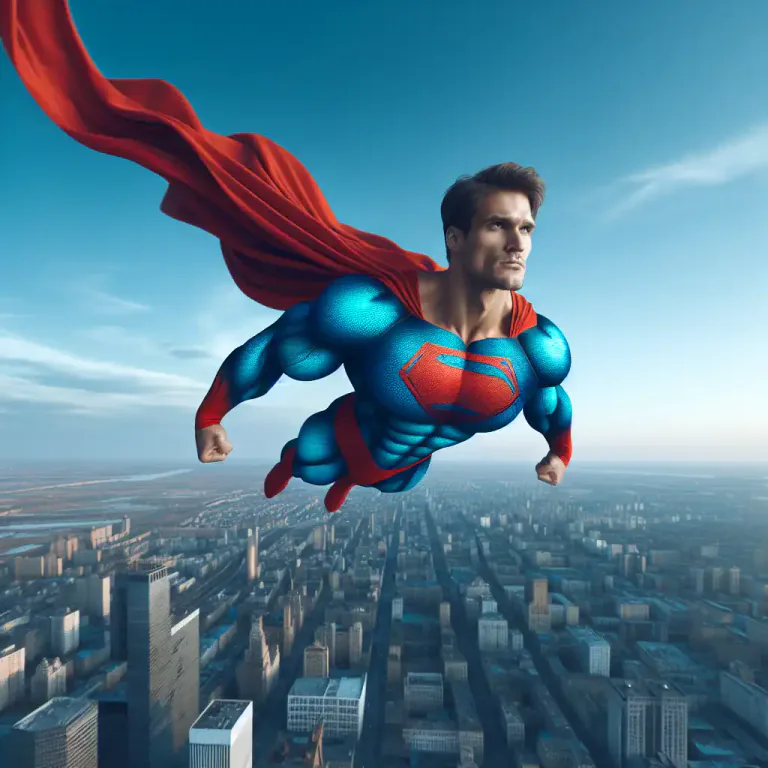 Visual representation of "superman" - A popular comic book character with superhuman powers.