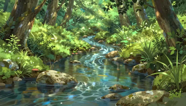Visual representation of "bourne" - A small stream or brook.