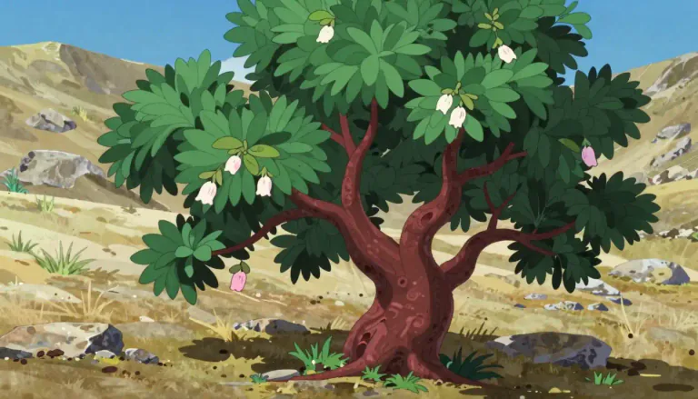 Visual representation of "manzanita" - A type of shrub or small tree belonging to the genus Arctostaphylos, typically found in dry, rocky soils of western North America.