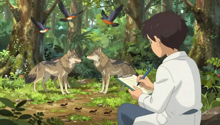 Visual representation of "ethology" - The scientific study of animal behavior, particularly in the natural environment.