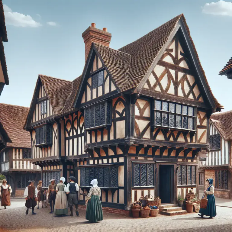 Visual representation of "tudor" - Relating to the Tudors, their period, or the style of architecture used during their rule