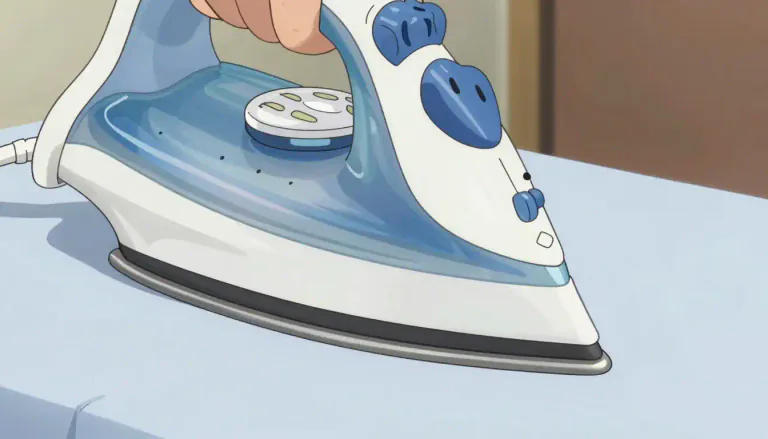 Visual representation of "soleplate" - The flat, metal surface of an iron that heats up and is used to press clothes.