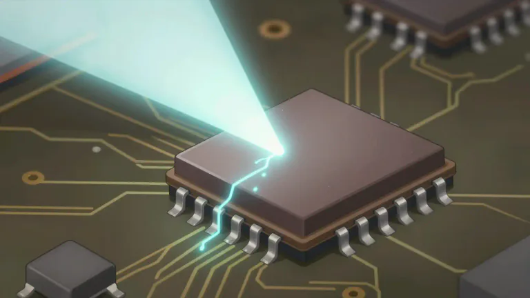 Visual representation of "photodiode" - A photodiode is a semiconductor device that generates an electrical current or voltage when exposed to light.