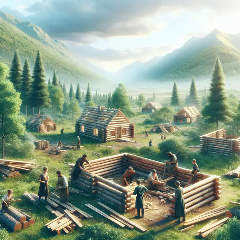 Visual representation of "homestead" - To build or establish a home or settlement in a place.