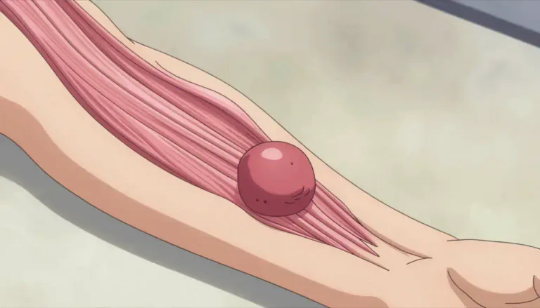 Visual representation of "fibroma" - A type of non-cancerous tumor that grows from fibrous tissue, the tissue that forms tendons and ligaments.