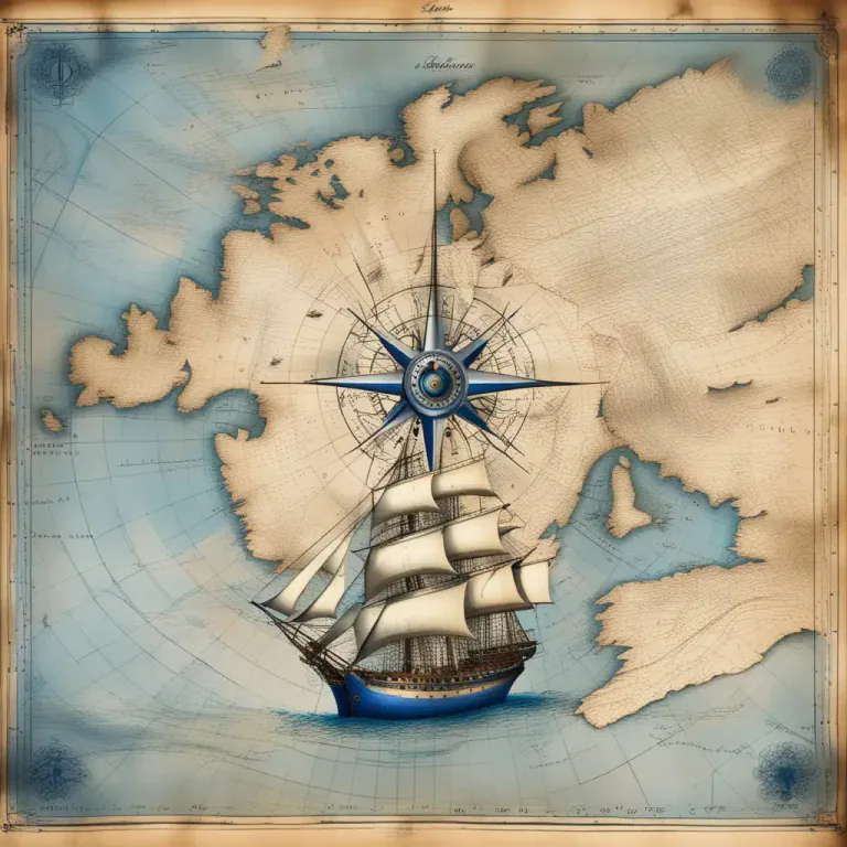 Visual representation of "chart" - A map for navigation, especially at sea