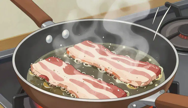 Visual representation of "sizzle" - To make a hissing sound, like food frying.