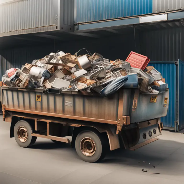 Visual representation of "skip" - A large open-topped container for rubbish, designed to be lifted onto the back of a truck.