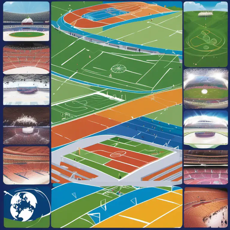 Visual representation of "venue" - A course, circuit, or region where established sports activities are held.