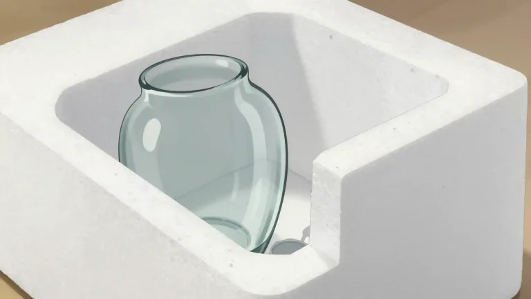 Visual representation of "styrofoam" - A type of lightweight material made from expanded polystyrene, which is commonly used for packaging and insulation.