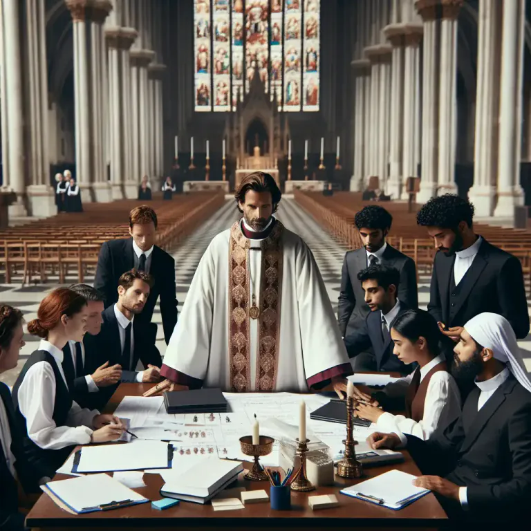 Visual representation of "diocesan" - Related to or under the supervision of a bishop.