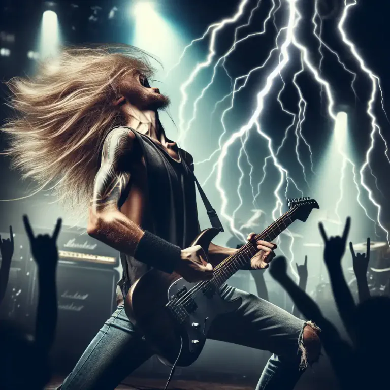 Visual representation of "thrash" - A type of fast, heavy rock music