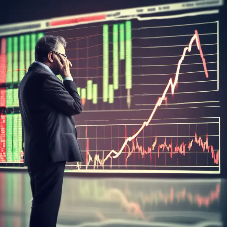 Visual representation of "sell off" - to sell shares or bonds in a company