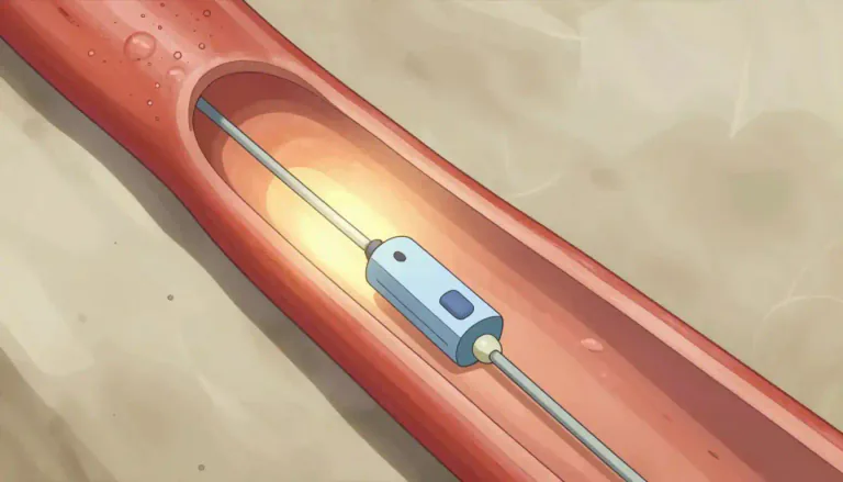 Visual representation of "transluminal" - Referring to the passage through a lumen, especially in the context of medical procedures involving blood vessels or other tubular structures.