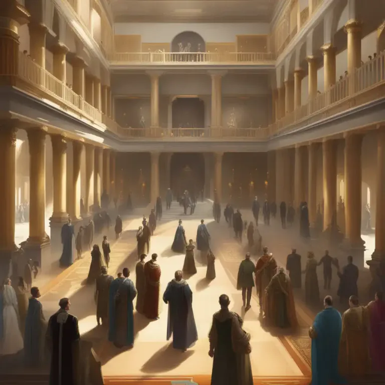Visual representation of "palace" - Courts of kings or emperors involving bureaucracy and politics