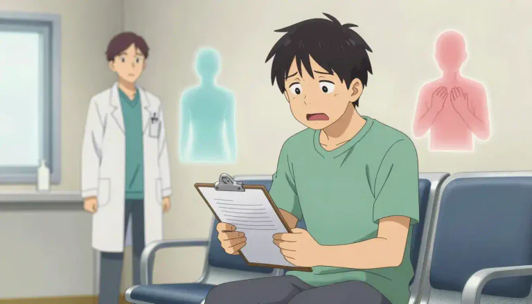 Visual representation of "hypochondria" - A psychological disorder where a person thinks they are ill, but they are not really sick.