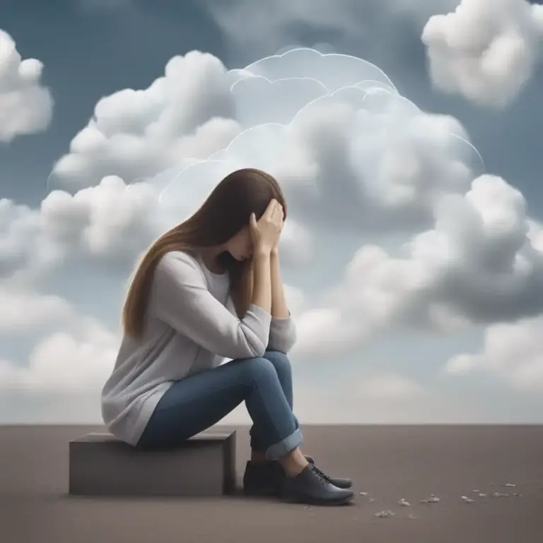 Visual representation of "weigh on" - To worry or distress someone