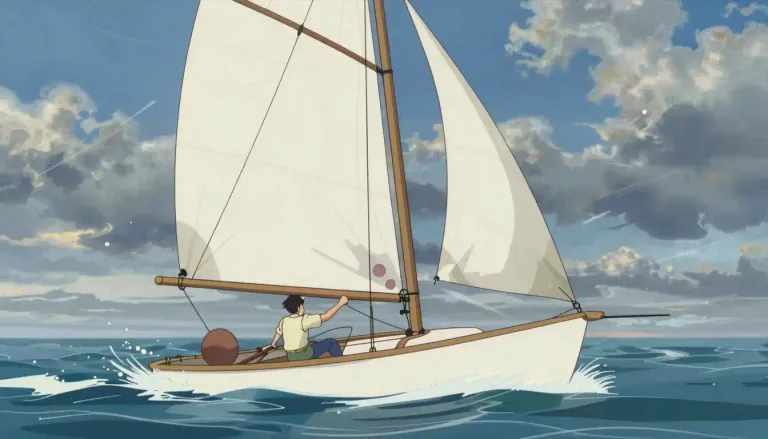 Visual representation of "luff" - To steer a sailing boat closer into the wind.
