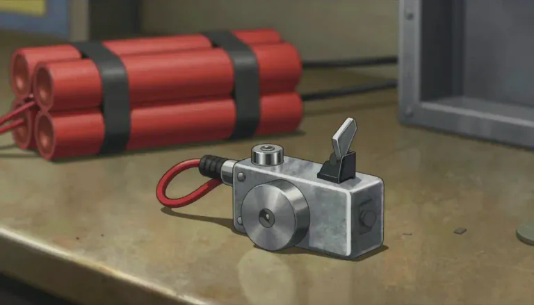 Visual representation of "detonator" - A device or substance that is used to cause an explosive to explode.
