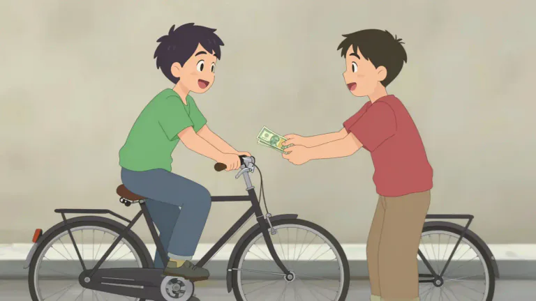 Visual representation of "sale" - The act of selling something.