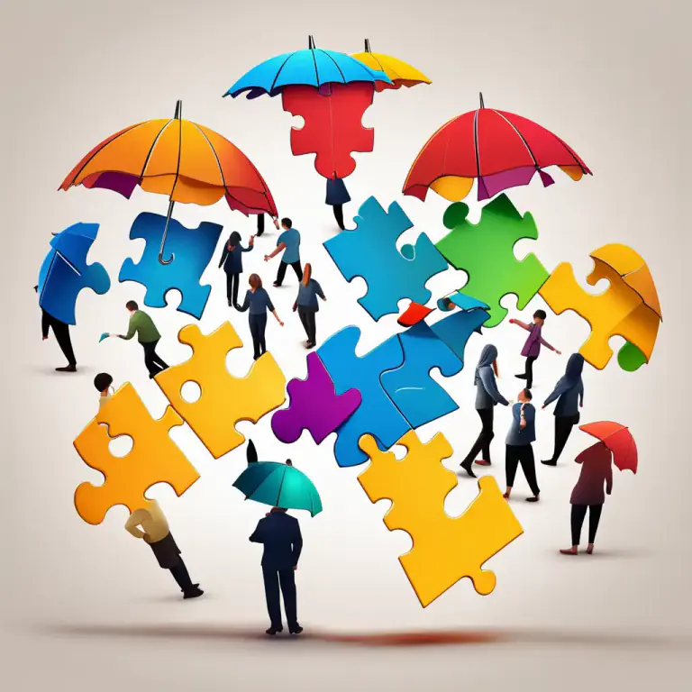 Visual representation of "umbrella" - Something that includes or contains many different elements or parts