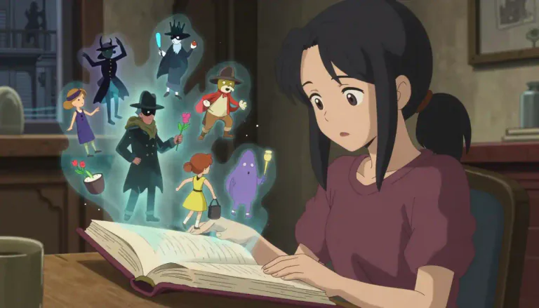 Visual representation of "novel" - A long, written story usually about imaginary characters and events.