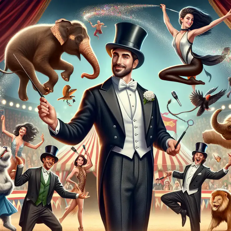 Visual representation of "ringmaster" - A person who supervises a situation or activity, especially in an impressive and controlling way.