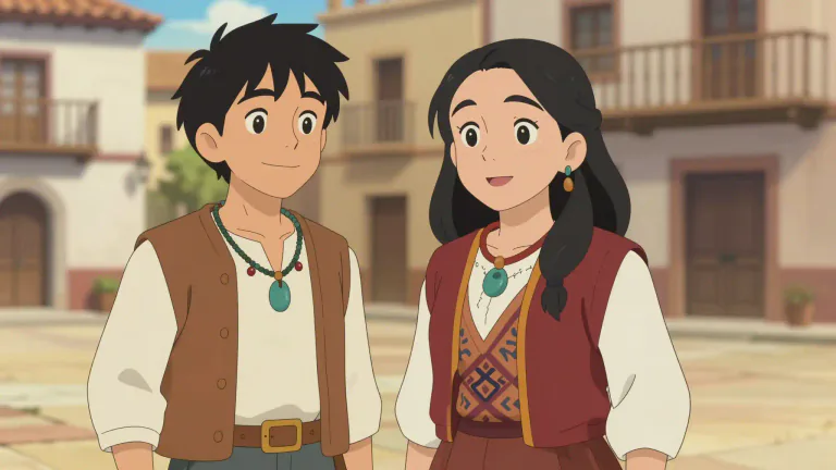 Visual representation of "mestizo" - A person who has both European and Native American ancestry.