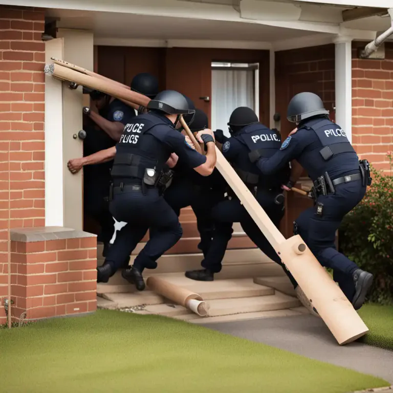 Visual representation of "raid" - To make a sudden attack on a place or people.