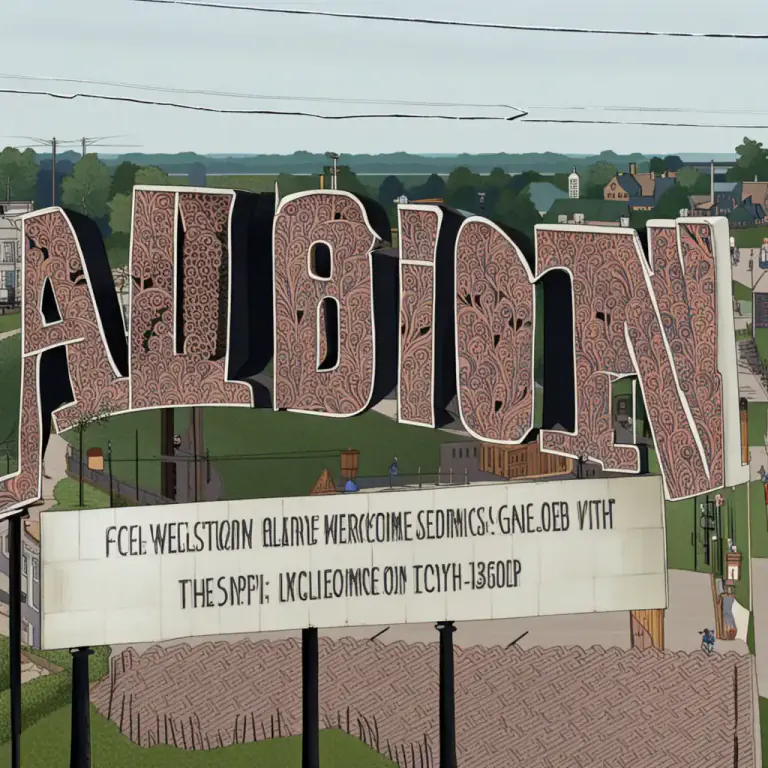 Visual representation of "albion" - A town in Michigan, USA.