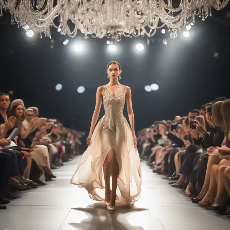Visual representation of "runway" - The stage where fashion models show off new clothes