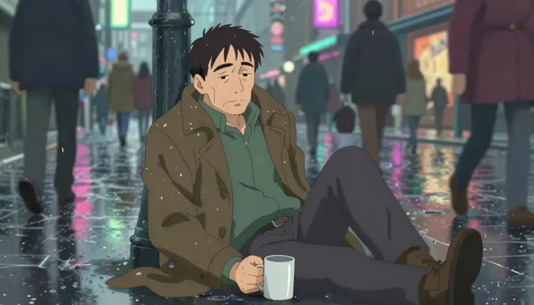 Visual representation of "world-weary" - Tired or bored with the world, often because of many negative experiences