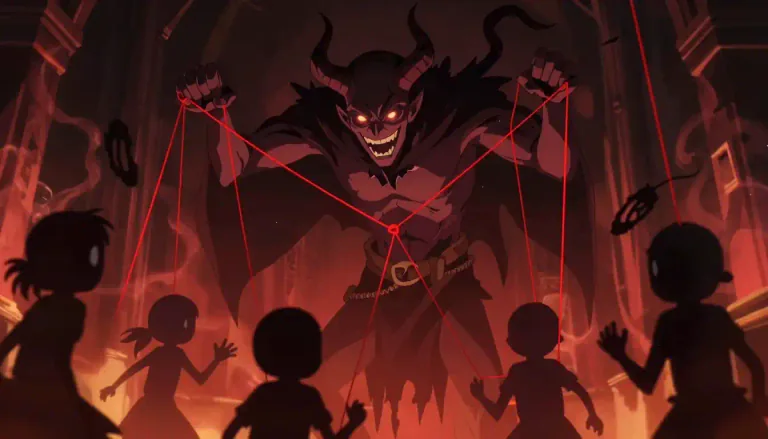 Visual representation of "diabolic" - Extremely wicked or cruel; characteristic of the devil or evil spirits.