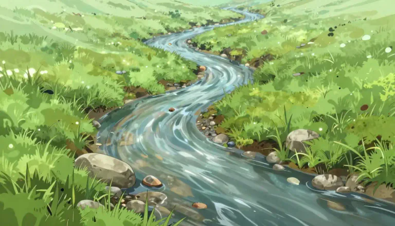 Visual representation of "rill" - A small stream