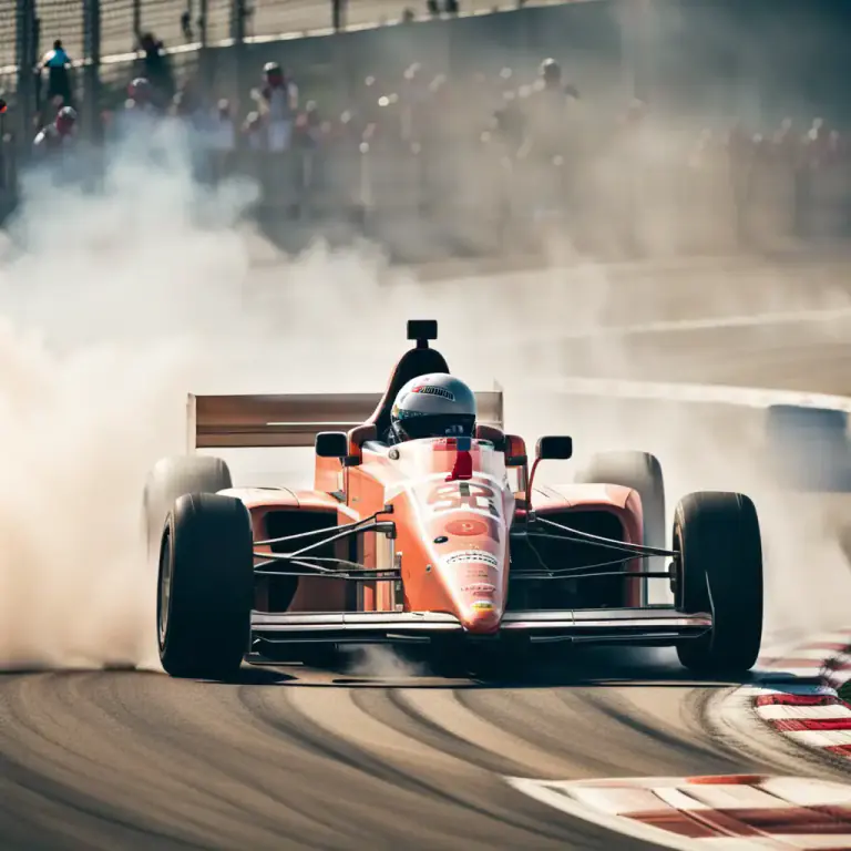 Visual representation of "crash and burn" - In vehicle racing, to have a severe accident